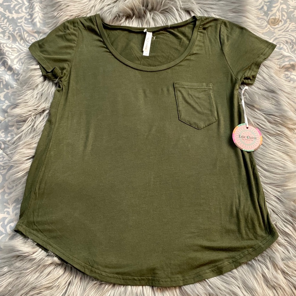 Love Charm Olive Green T-shirt